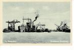 gel 1940 Rotterdam Waalhaven met kolenbunker kranen, Verzamelen, Scheepvaart, Gebruikt, Motorboot, Kaart, Foto of Prent, Verzenden