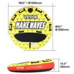 Opblaasbare sleepbare tube, 3-persoons duurzaam PVC, rond 3,, Verzenden, Nieuw, Overige typen