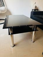 Glazen zwarte salontafel, Ophalen, 50 tot 100 cm, Glas, Minder dan 50 cm