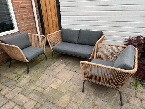 Intratuin 4-zits loungeset Iris naturel, Tuin en Terras, Tuinsets en Loungesets, Zo goed als nieuw, Loungeset, 4 zitplaatsen, Bank