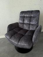 Comfortabele draaifauteuil – donkergrijs, zachte bekleding, Ophalen, Zo goed als nieuw, 75 tot 100 cm, 75 tot 100 cm