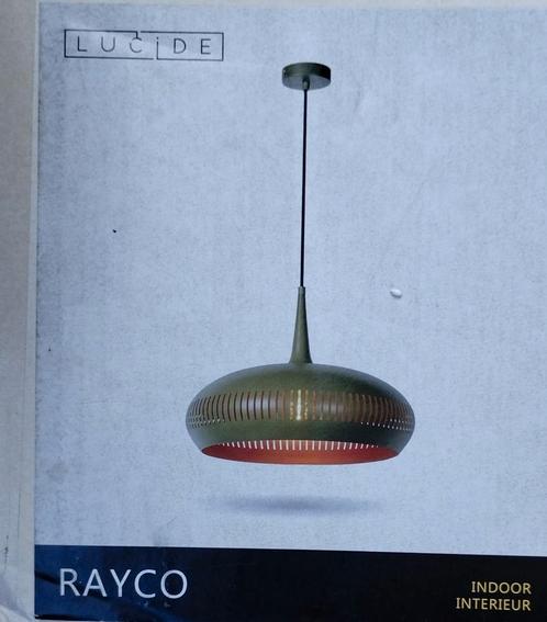 Rayco. Lucide hanglamp Rayco mat groen/goudkleurig45 cm. €55, Huis en Inrichting, Lampen | Hanglampen, Nieuw, Minder dan 50 cm