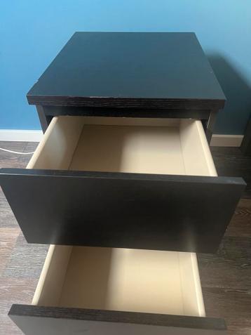 Ikea Malm nachtkastje - donkerbruin/zwart - afbeelding 3