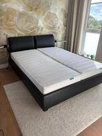 Tweepersoonsbed design lederlook, Huis en Inrichting, Slaapkamer | Bedden, Ophalen, Overige materialen, Disign modern, Zwart