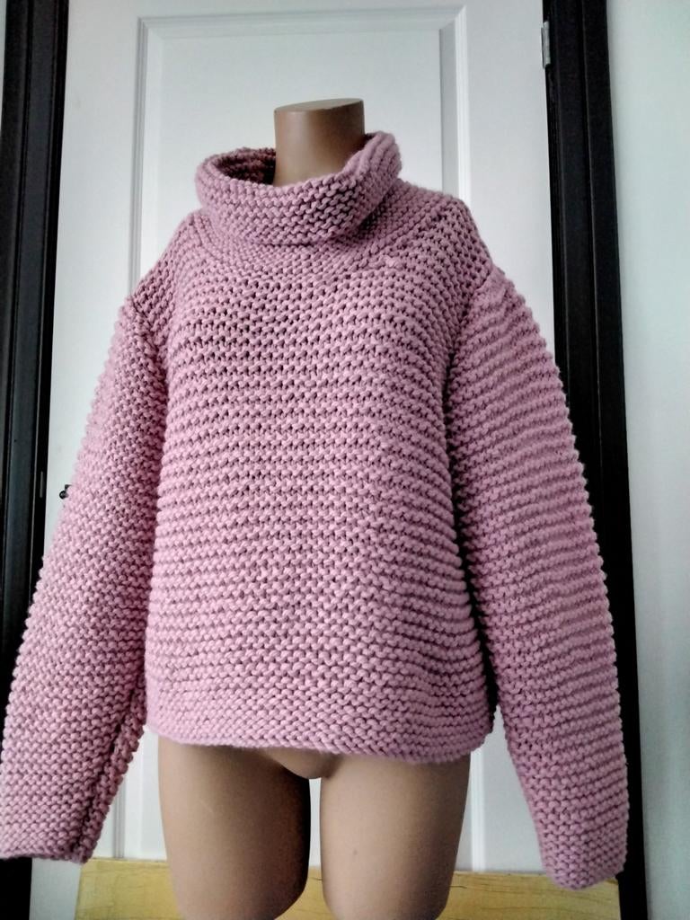 Handgebreide Trui - Maat 40 - Zachtroze merinowol, Kleding | Dames, Maat 38/40 (M), Made by me, Nieuw, Ophalen of Verzenden