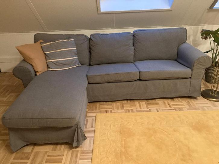 IKEA EKTORP 3-zitsbank met chaise longue, Huis en Inrichting, Banken | Sofa's en Chaises Longues, Gebruikt, Driepersoons, 250 tot 300 cm