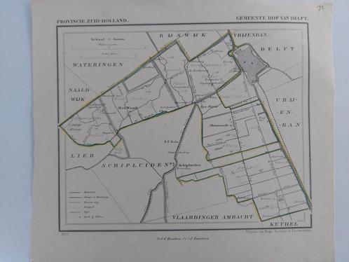 72 / Hof van Delft Abtswoude  Het Woud Litho 1866 J. Kuyper, Antiek en Kunst, Kunst | Litho's en Zeefdrukken, Ophalen of Verzenden