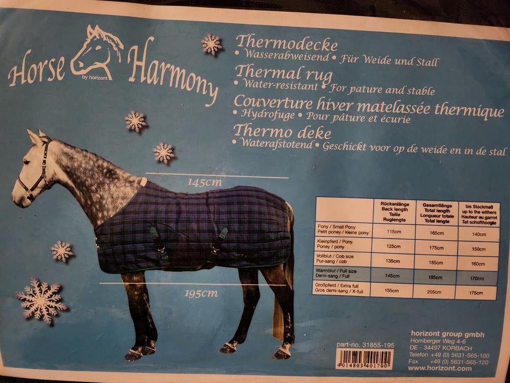 Winterdeken 300grams of staldeken zonder vulling *nieuw*, Dieren en Toebehoren, Paarden en Pony's | Dekens en Dekjes, Ophalen