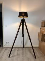 Messing vloerlamp op statief (tripod), jaren 1940-50s, Ophalen of Verzenden, Zo goed als nieuw, 200 cm of meer