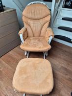 Schommelstoel wit. Merk Dutailier. Bekleding camel/beige., Huis en Inrichting, Fauteuils, Ophalen, Zo goed als nieuw