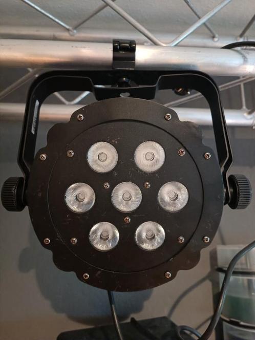 ‼️4x Showtec Compact PAR Tri 7 LED BLACK + CASE, Muziek en Instrumenten, Licht en Laser, Gebruikt, Licht, Geluidgestuurd, Kleur