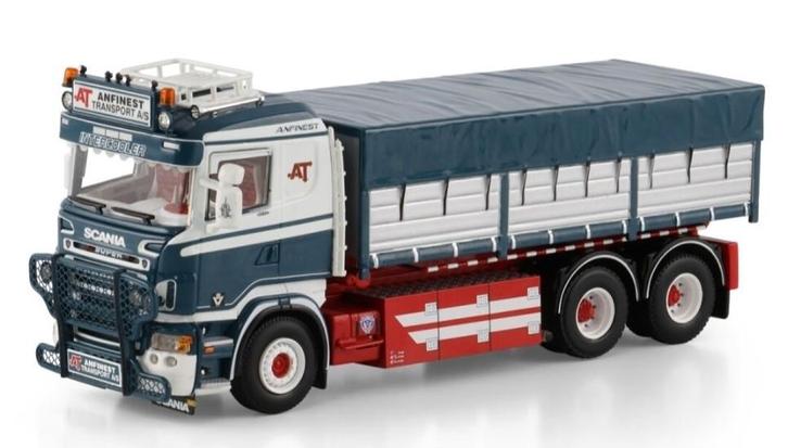 WSI SCANIA R5 + CONTAINER OPLEGGER + CONTAINER - ANFINEST, Hobby en Vrije tijd, Modelauto's | 1:50, Nieuw, Bus of Vrachtwagen