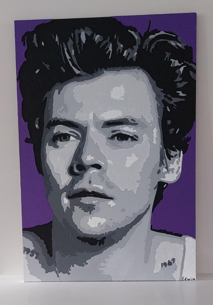 DIV Harry Styles Schilderij/houtsnijwerk door Edwin de Groot, Antiek en Kunst, Kunst | Overige Kunst, Ophalen