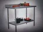 Keukenwerktafel met spatscherm 120x60x93 cm roestvast staal, Ophalen of Verzenden, Nieuw