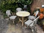 Tuinset Franse bistroset, Tuin en Terras, Tuinsets en Loungesets, Tuinset, Kunststof, Gebruikt, 4 zitplaatsen