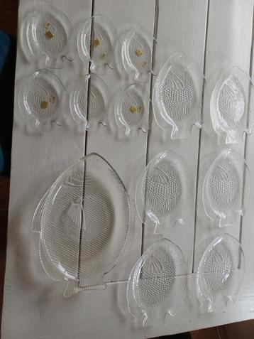 13-delig Glazen Visservies Arcroc in nieuwstaat! beschikbaar voor biedingen