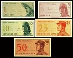 Indonesie 1964, 5 opvolgende bankbiljetten (UNC), Verzenden, Zuidoost-Azië, Setje