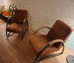 Twee Vintage Retro industriële Stijl Fauteuils, Huis en Inrichting, Fauteuils, Ophalen, Metaal, Minder dan 75 cm, Vintage