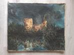 Jan van Gemert (1921-1991)  - mystiek landschap met ruïne, Ophalen of Verzenden