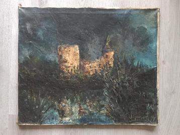 Jan van Gemert (1921-1991)  - mystiek landschap met ruïne  beschikbaar voor biedingen