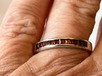 Zilveren ring oranje Edelsteen, 18 tot 19, Verzenden, Oranje, Zo goed als nieuw