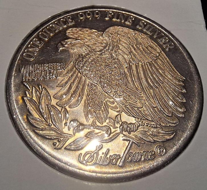 Silvertowne munt 1 ounce zilver, Postzegels en Munten, Edelmetalen en Baren, Zilver, Ophalen of Verzenden