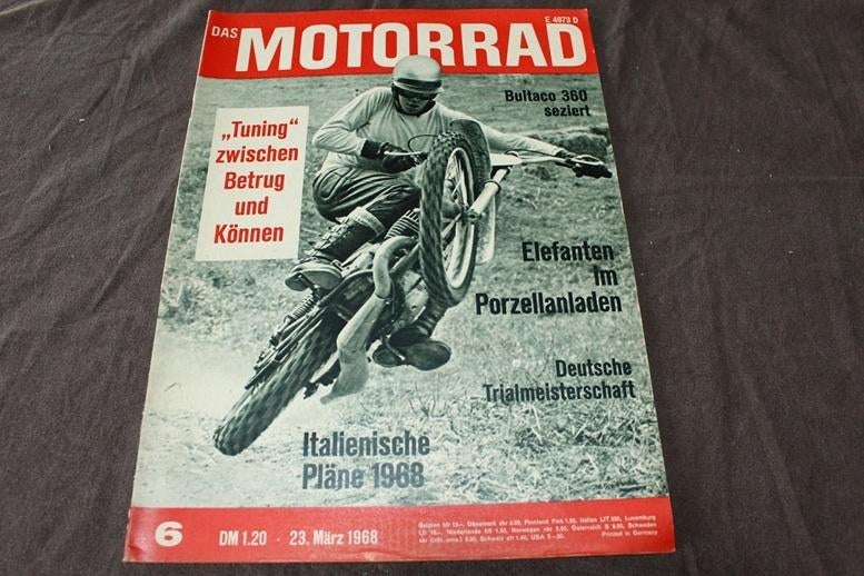 das Motorrad 23 maart 1968 Bultaco 360 Florett rennsportsatz, Ophalen of Verzenden, Gelezen