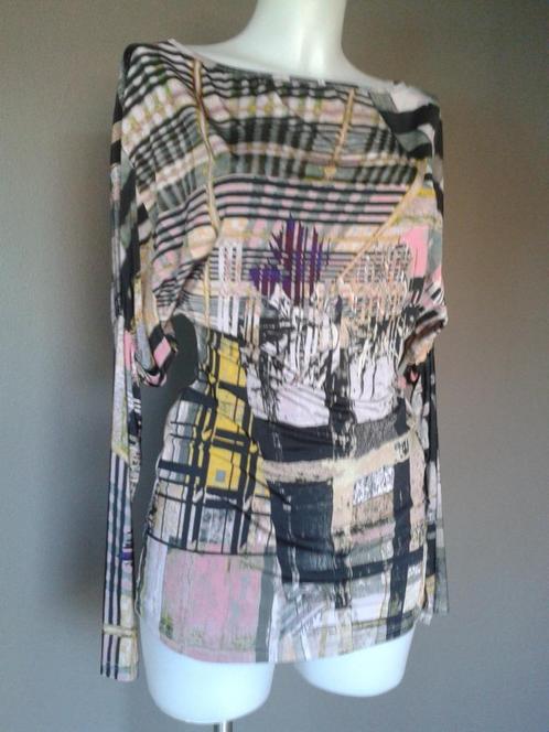 top Save the Queen - mooie print - vleermuismouwen - S/M, Kleding | Dames, Tops, Zo goed als nieuw, Maat 36 (S), Roze, Lange mouw