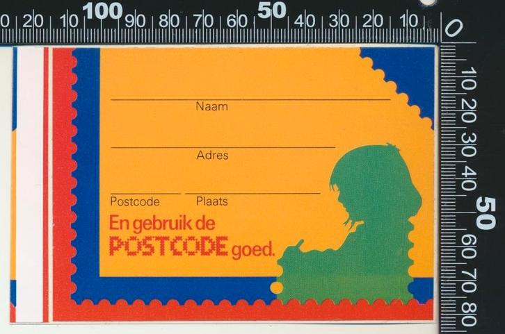 Sticker: Postcode - En gebruik de postcode goed (3), Verzamelen, Stickers, Zo goed als nieuw, Bedrijf of Vereniging, Ophalen of Verzenden
