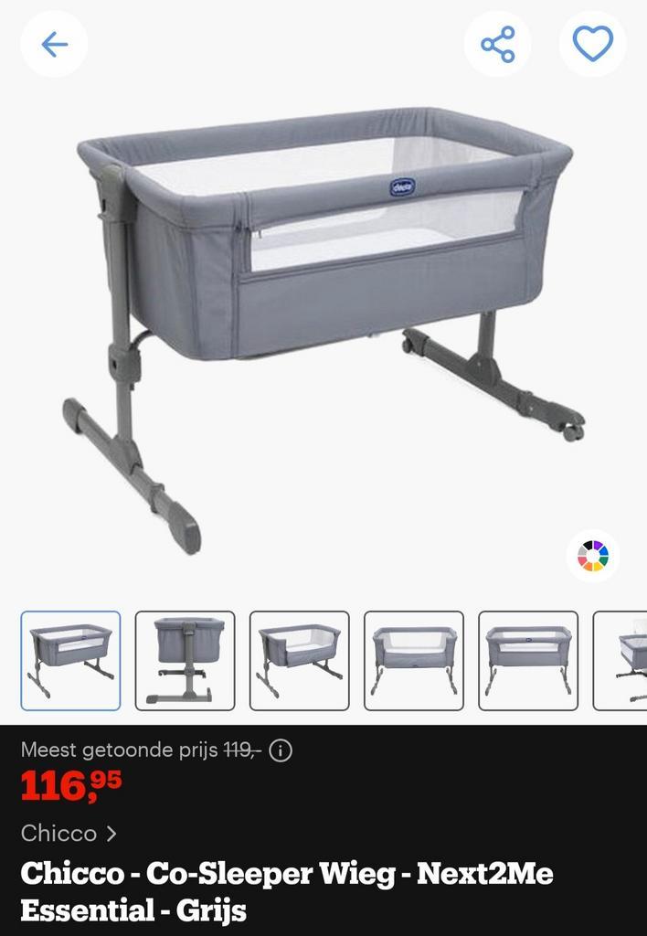 Chicco baby bed cosleeper next2me, Kinderen en Baby's, Kinderkamer | Bedden, Minder dan 140 cm, Minder dan 70 cm, Ophalen