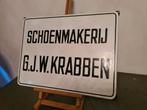 Emaille bord Schoenmakerij 60 cm bij 45 cm Reclamebord, Ophalen of Verzenden, Gebruikt, Reclamebord