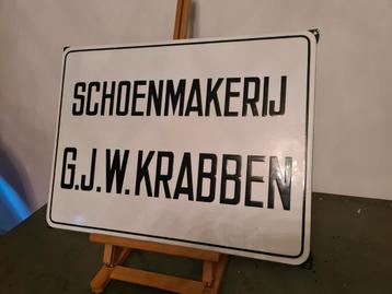 Emaille bord Schoenmakerij 60 cm bij 45 cm Reclamebord  beschikbaar voor biedingen