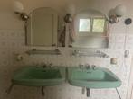 Retro Mintgroene Wasbak Combinatie, Ophalen, Gebruikt, 100 tot 150 cm, 50 tot 100 cm
