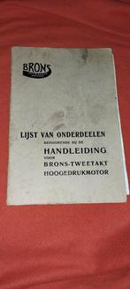 Brons 2takt onderdelenboek motoren handleiding stationaire, Verzamelen, Ophalen of Verzenden, Gebruikt