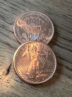 2 x 1 oz koperen Liberty, Setje, Koningin Wilhelmina, Goud, Overige waardes