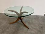 Vintage teak design tafel, Gebruikt, 50 tot 100 cm, Rond, Ophalen of Verzenden