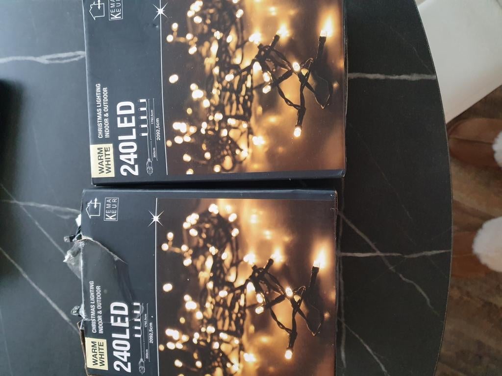 2 doosjes kerstverlichting, 1week gebruikt, Diversen, Kerst, Ophalen, Zo goed als nieuw