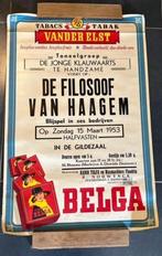 BELGA RECLAME TABAC AFFICHE VANDER ELST  1953, Verzamelen, Ophalen of Verzenden, Gebruikt, Reclamebord