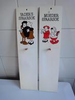 SPAARSOKHOUDER HOUT 2 STUKS, GRAPPIG, CURIOSA € 7,50, Ophalen of Verzenden