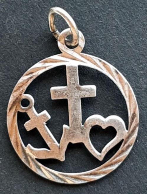 Bedeltje/Hangertje Geloof, Hoop & Liefde H22, Sieraden, Tassen en Uiterlijk, Kettinghangers, Zo goed als nieuw, Zilver, Zilver
