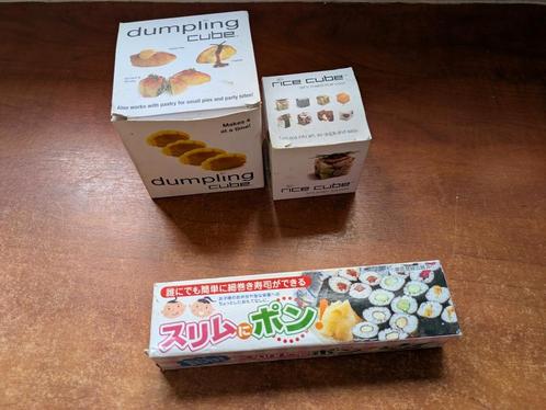 Dumpling CUBE, Rice CUBE en sushi rol en nigiri makers, Huis en Inrichting, Keuken | Keukenbenodigdheden, Zo goed als nieuw, Ophalen of Verzenden