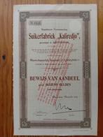 Aandeel Suikerfabriek Kaliredjo - 1909, Ophalen of Verzenden, Voor 1920, Aandeel