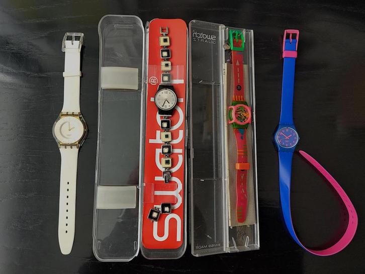 4 Swatch horloges, Sieraden, Tassen en Uiterlijk, Horloges | Heren, Gebruikt, Polshorloge, Swatch, Kunststof, Kunststof, Ophalen of Verzenden