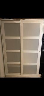 Witte Kledingkast met Schuifdeuren, Huis en Inrichting, Ophalen, Kunststof, Gebruikt, 100 tot 150 cm