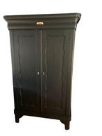 Zwarte biedermeier meidenkastje kledingkastje, Ophalen of Verzenden