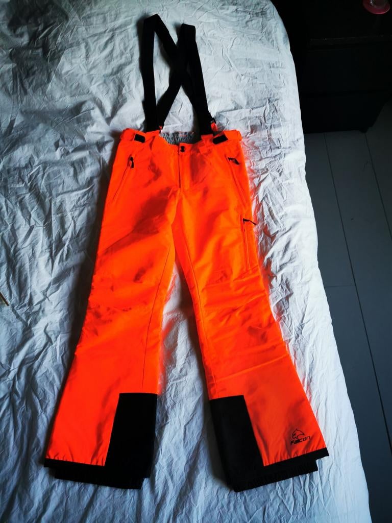 Falcon Ski Broek Neon Oranje Maat 164, Zo goed als nieuw, Ophalen, Broek, Falcon