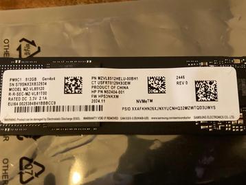 1 x Samsung 512GB SSD M.2 PCIe4.0x4 ZGAN!!!! beschikbaar voor biedingen