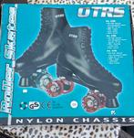 Rolschaatsen - maat 39 - zwart - leer - vintage, Overige merken, Overige typen, Ophalen of Verzenden, Dames