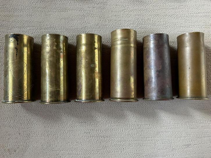 wo1 - Duitse & Franse 37mm patronen - LEEG, Verzamelen, Militaria | Algemeen, Landmacht, Hulzen of Bodemvondsten, Duitsland, Ophalen of Verzenden