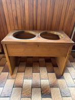 Mooie houten honden drink/eet/voeder standaard, Dieren en Toebehoren, Hondenvoerbakken en Drinkbakken, Ophalen, Gebruikt